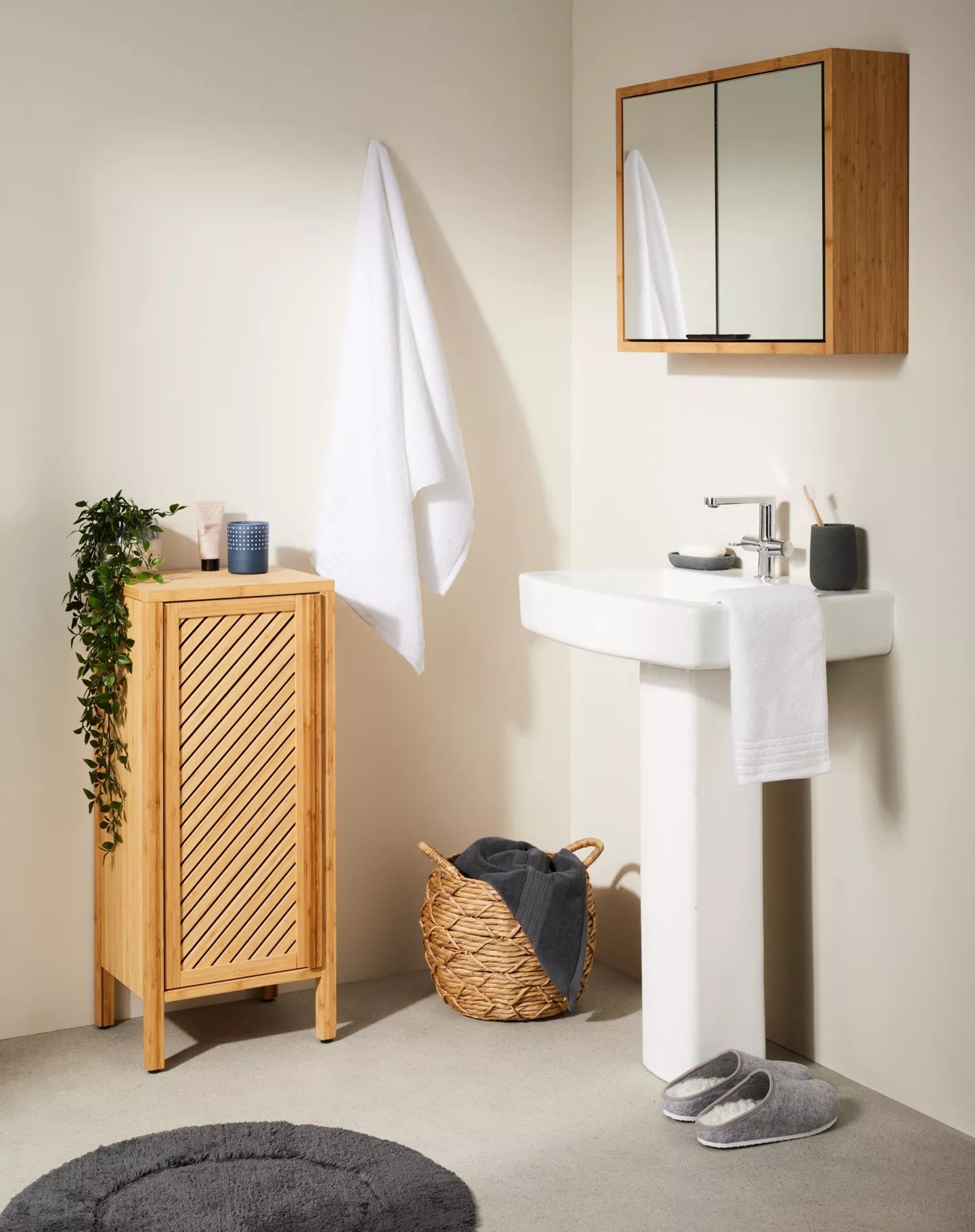 John Lewis Chevron Single Towel Cupboard