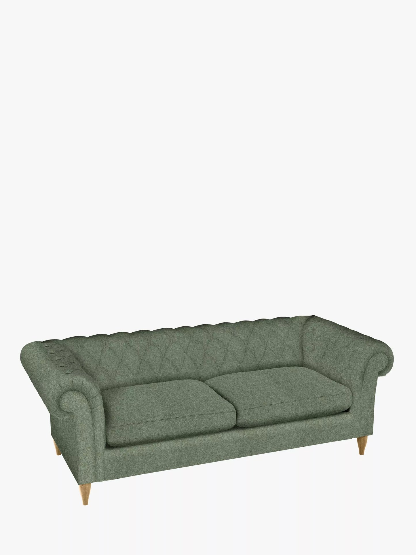 John Lewis Cromwell Double Sofa Bed in Easy Clean Plush Velvet Olive Green