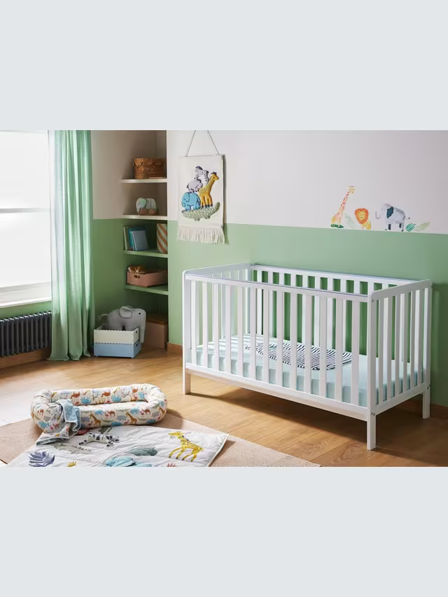 John Lewis Elementary Cotbed White 0 - 4 years