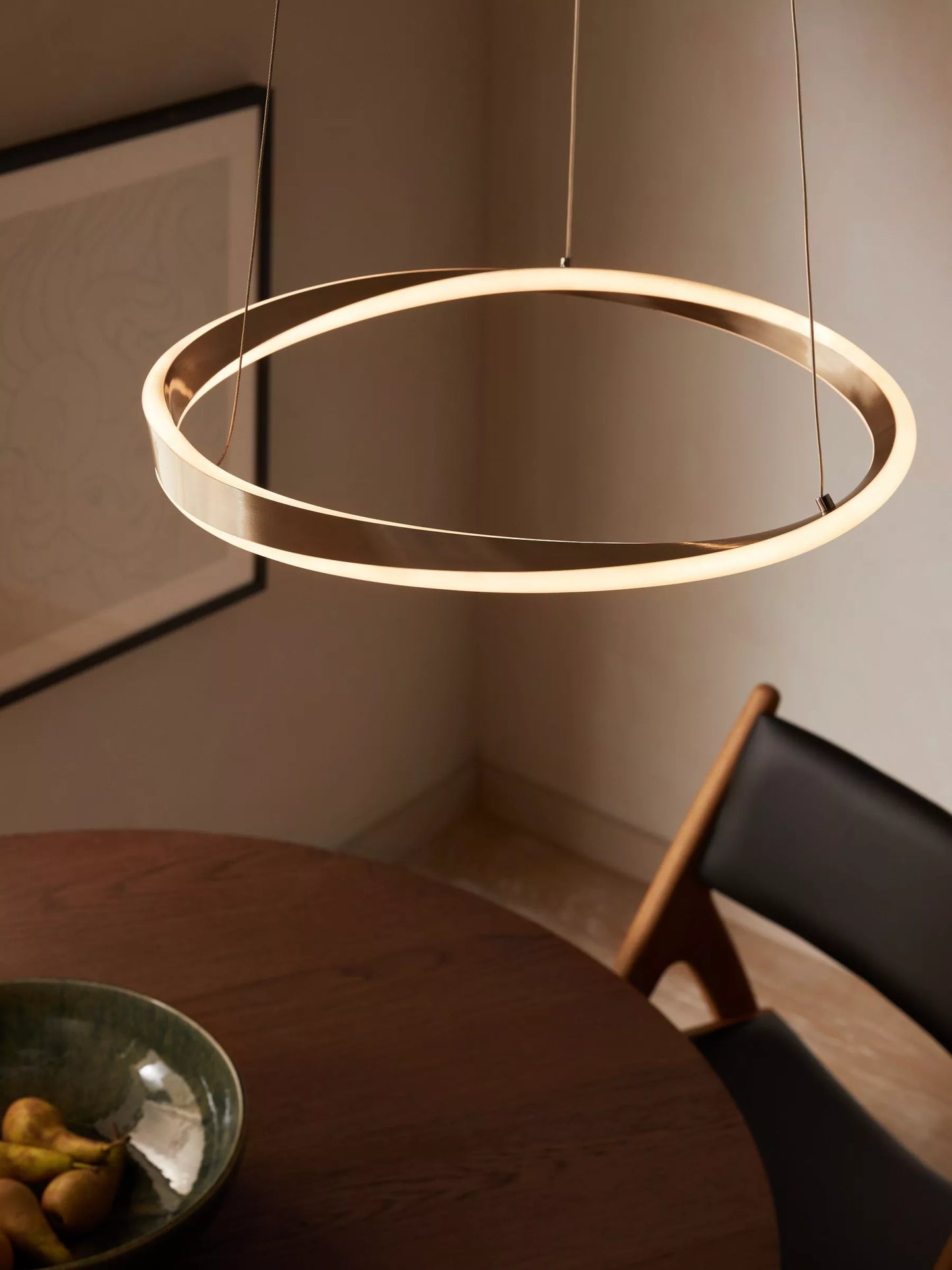 John Lewis Wrap LED Hoop Ceiling Light, Brushed Aluminium