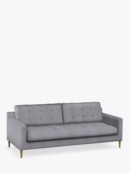 John Lewis Draper II Large 3 Seater Sofa Brushed Tweed Grey