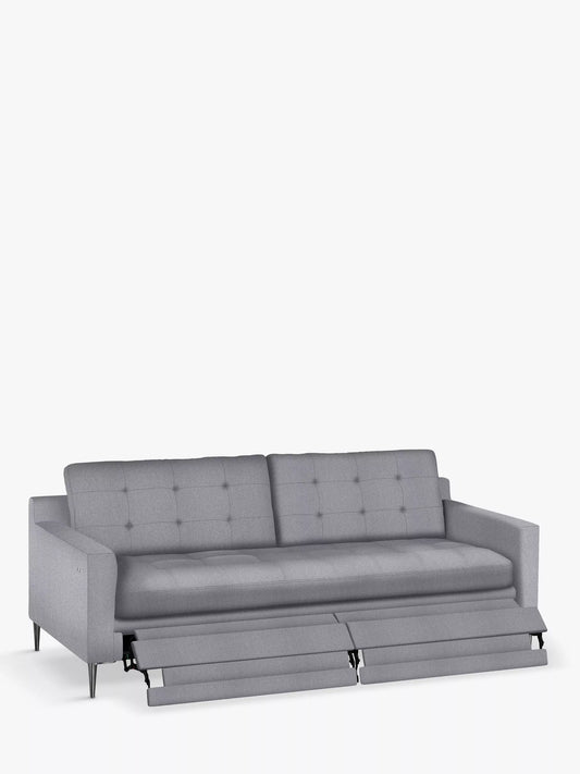 John Lewis Draper II Large 3 Seater Motion Sofa, Metal Leg In Brushed Tweed Grey