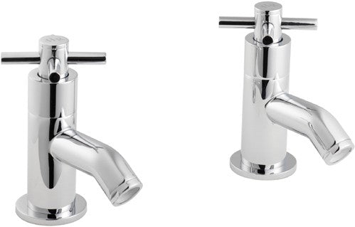 Hudson Reed Kristal Cross Head Basin Taps (pair).