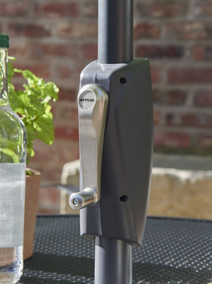 KETTLER Wind-Up Garden Parasol 2.5m DARK GREY