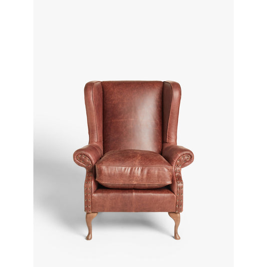 John Lewis Saddle Leather Armchair, Dark Leg, Darwin Dark Brown