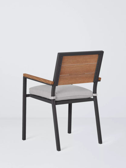 John Lewis Platform 4-Seater Wood-Effect Garden Dining Table & Chairs Set, Black