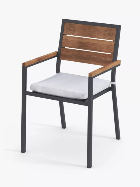 John Lewis Platform 4-Seater Wood-Effect Garden Dining Table & Chairs Set, Black