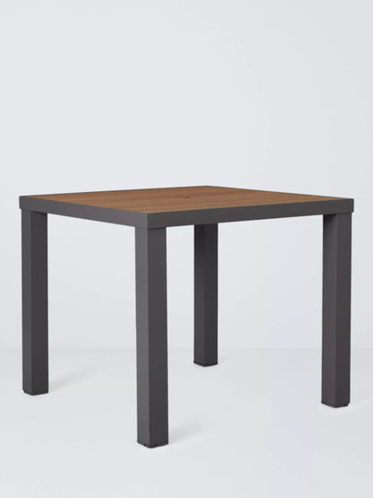 John Lewis Platform 4-Seater Wood-Effect Garden Dining Table & Chairs Set, Black