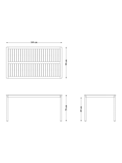 John Lewis Erna 6-Seater Garden Dining Table & Benches Set, Grey/Natural