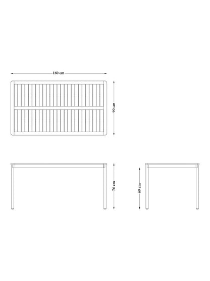 John Lewis Erna 6-Seater Garden Dining Table & Benches Set, Grey/Natural