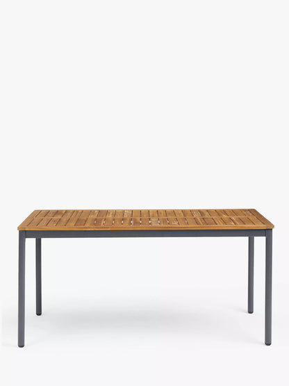 John Lewis Erna 6-Seater Garden Dining Table & Benches Set, Grey/Natural