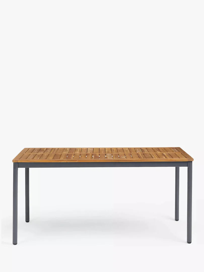John Lewis Erna 6-Seater Garden Dining Table & Benches Set, Grey/Natural