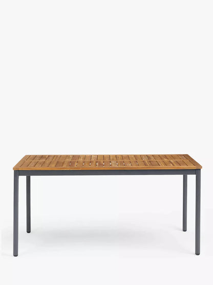 John Lewis Erna 6-Seater Garden Dining Table & Benches Set, Grey/Natural