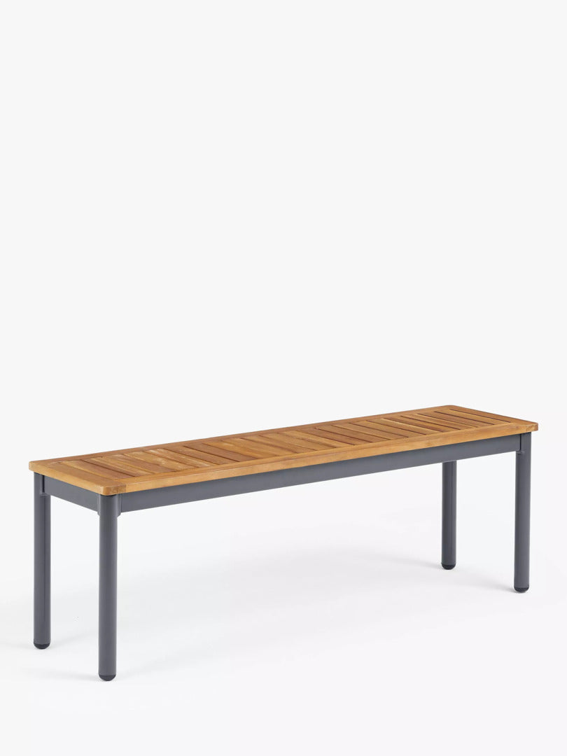 John Lewis Erna 6-Seater Garden Dining Table & Benches Set, Grey/Natural