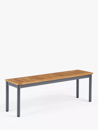 John Lewis Erna 6-Seater Garden Dining Table & Benches Set, Grey/Natural