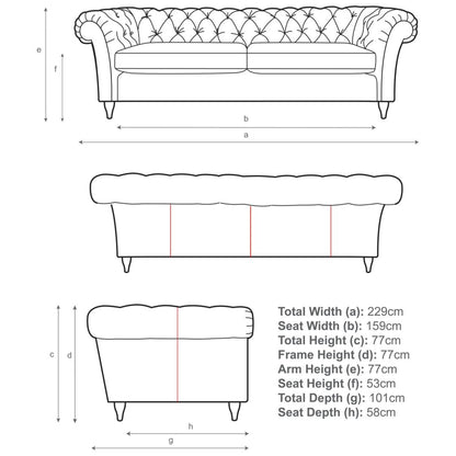 John Lewis Cromwell Chesterfield Grand 4 Seater Leather Sofa, Dark Leg Demetra Charcoal