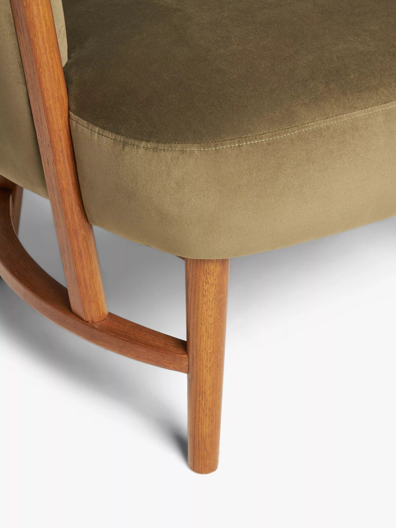John Lewis Drift Armchair, Dark Leg, Moss Green Smooth Velvet