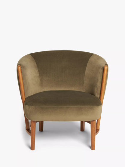 John Lewis Drift Armchair, Dark Leg, Moss Green Smooth Velvet