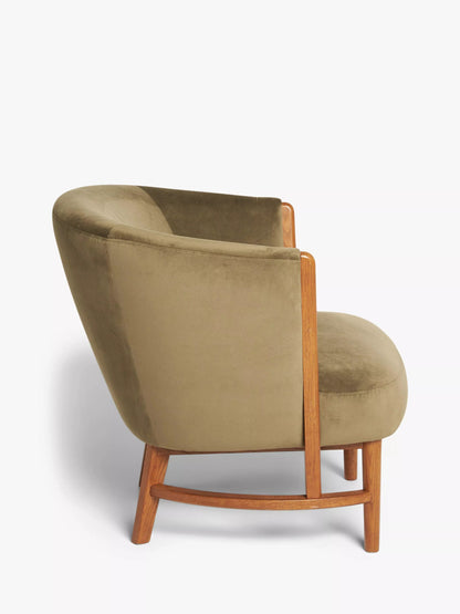John Lewis Drift Armchair, Dark Leg, Moss Green Smooth Velvet