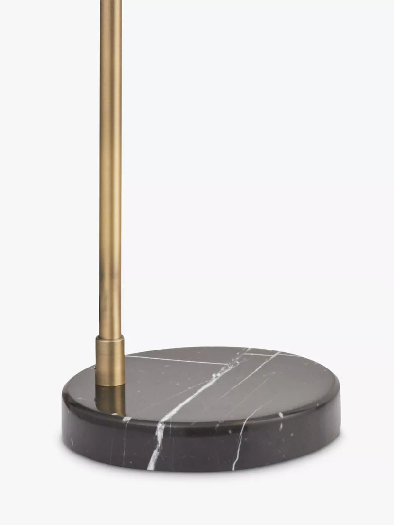 Bay Lighting Hettie Marble Floor Lamp, Black/Antique Brass