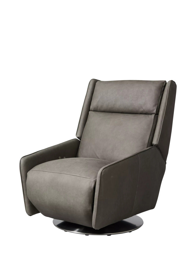 John Lewis Halo Capri Recliner Hand-Tipped Leather, Hot Pewter