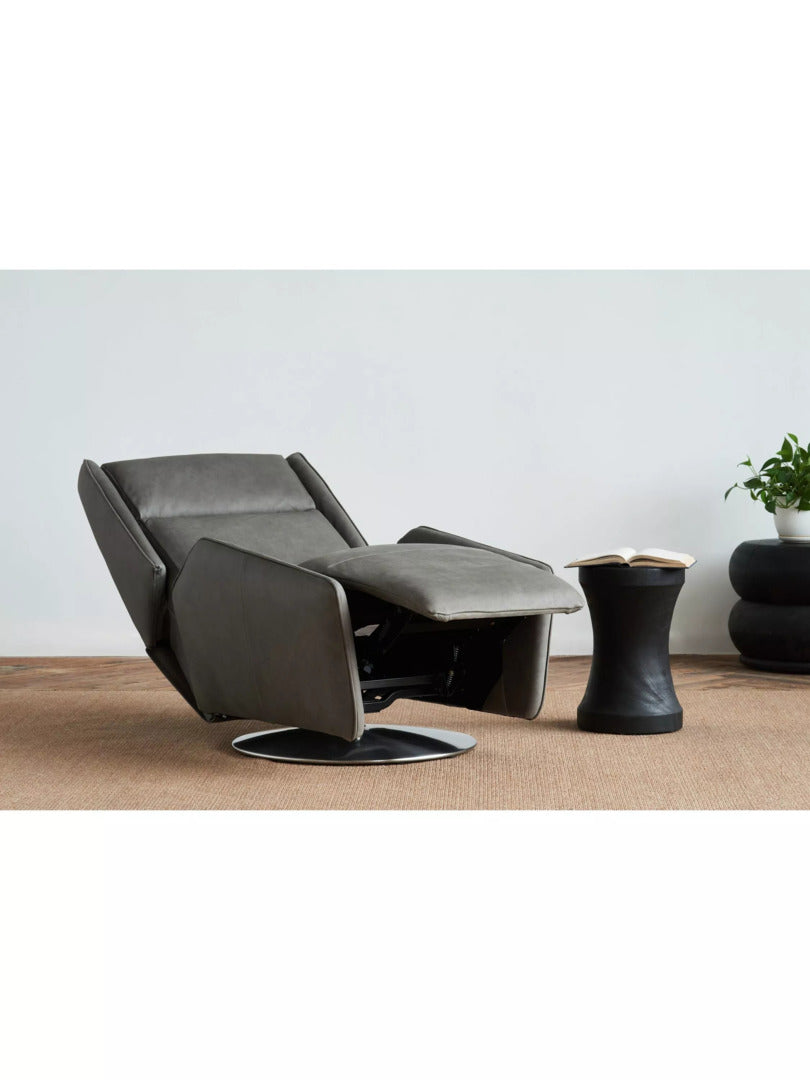 John Lewis Halo Capri Recliner Hand-Tipped Leather, Hot Pewter
