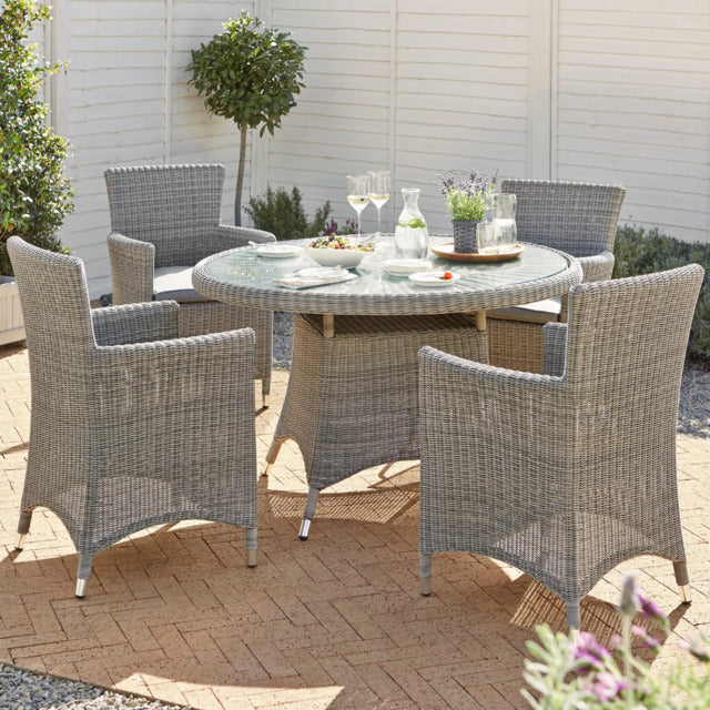 John Lewis Dante 4-Seater Round Glass Garden Dining Table