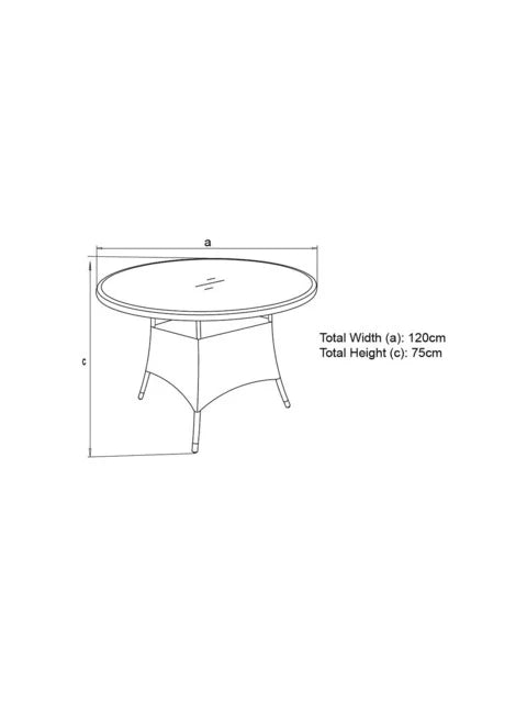 John Lewis Dante 4-Seater Round Glass Garden Dining Table