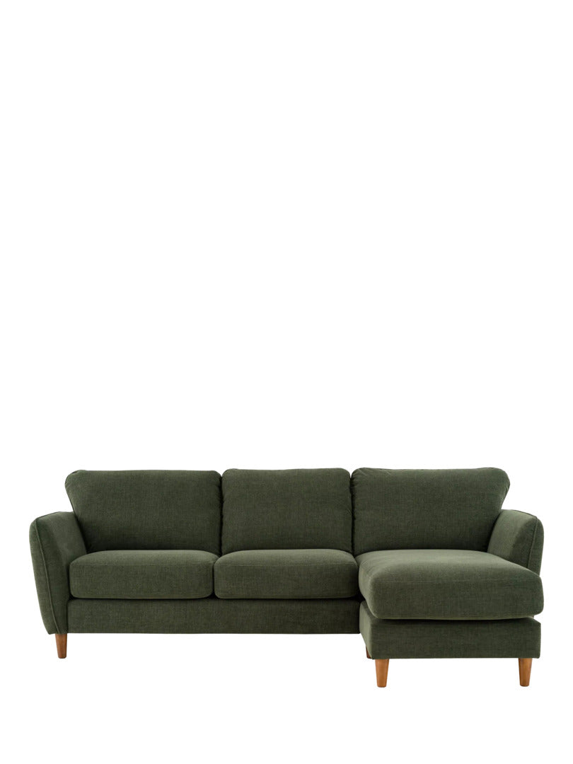 John Lewis Hamilton RHF 4 Seater Sofa, Dark Leg, Khaki Chenille