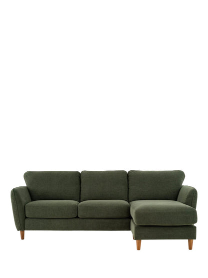 John Lewis Hamilton RHF 4 Seater Sofa, Dark Leg, Khaki Chenille