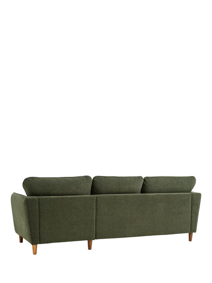 John Lewis Hamilton RHF 4 Seater Sofa, Dark Leg, Khaki Chenille