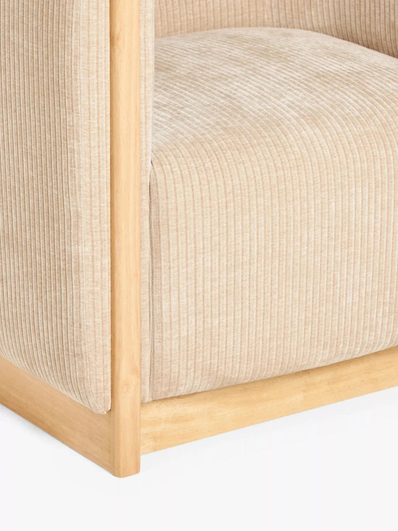John Lewis Vila Tub Corduroy Armchair, Natural Living Room