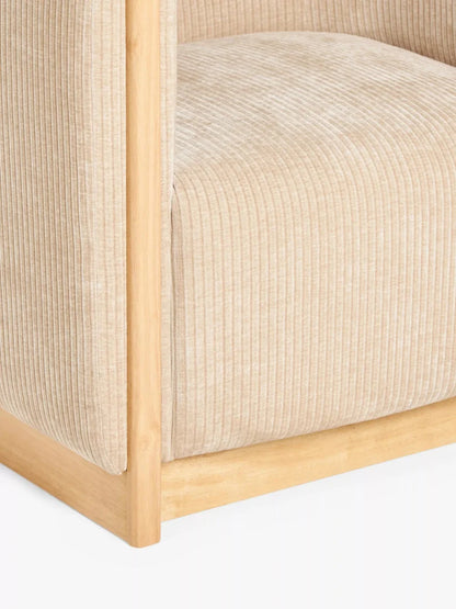 John Lewis Vila Tub Corduroy Armchair, Natural Living Room
