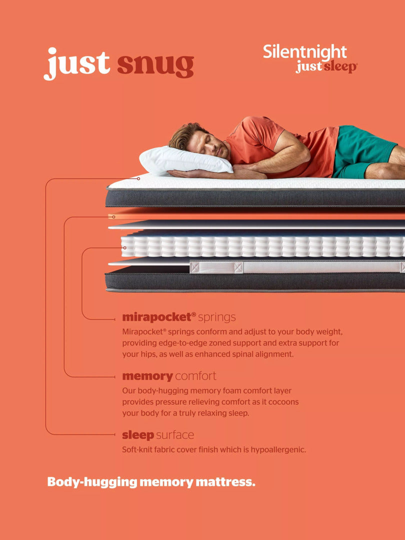 Silentnight Just Snug Memory Hybrid Rolled Mattress King Size