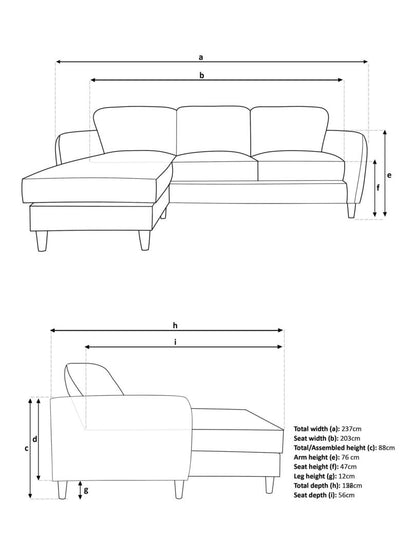 John Lewis Hamilton RHF 4 Seater Sofa, Dark Leg, Khaki Chenille