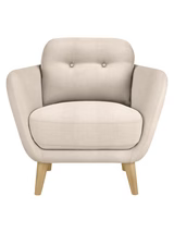 John Lewis Arlo Armchair Easy Clean Chenille Natural