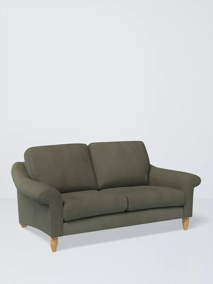 John Lewis Camber Medium 2 Seater Sofa Velvet Myrtle  Easy Clean Eco
