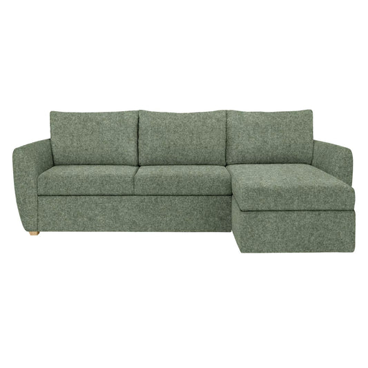 John Lewis Sansa Splayed Arm Sofa Bed with Storage Brushed Tweed Green