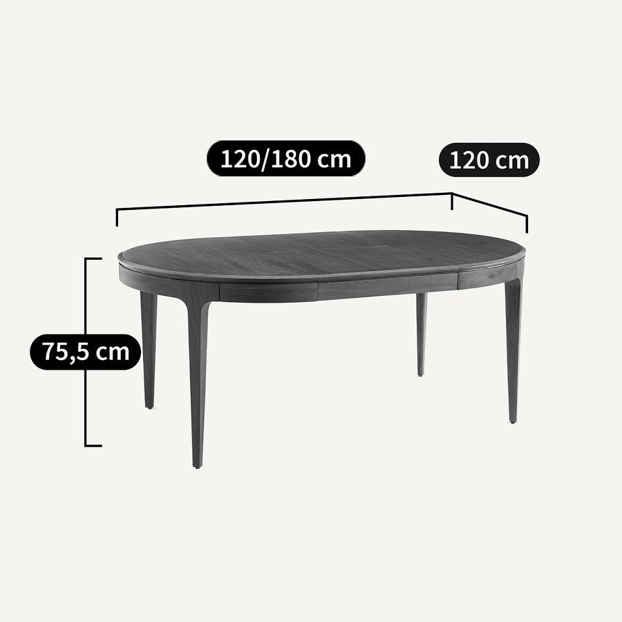 La Redoute AM.PM Sanara Walnut and Veneer Extendable Round Table 8 People