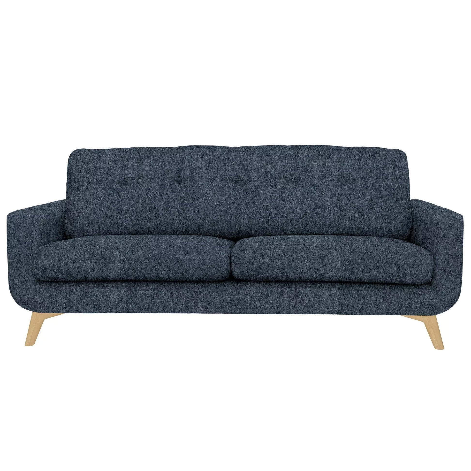 John Lewis Barbican Large 3 Seater Sofa Tweed Navy