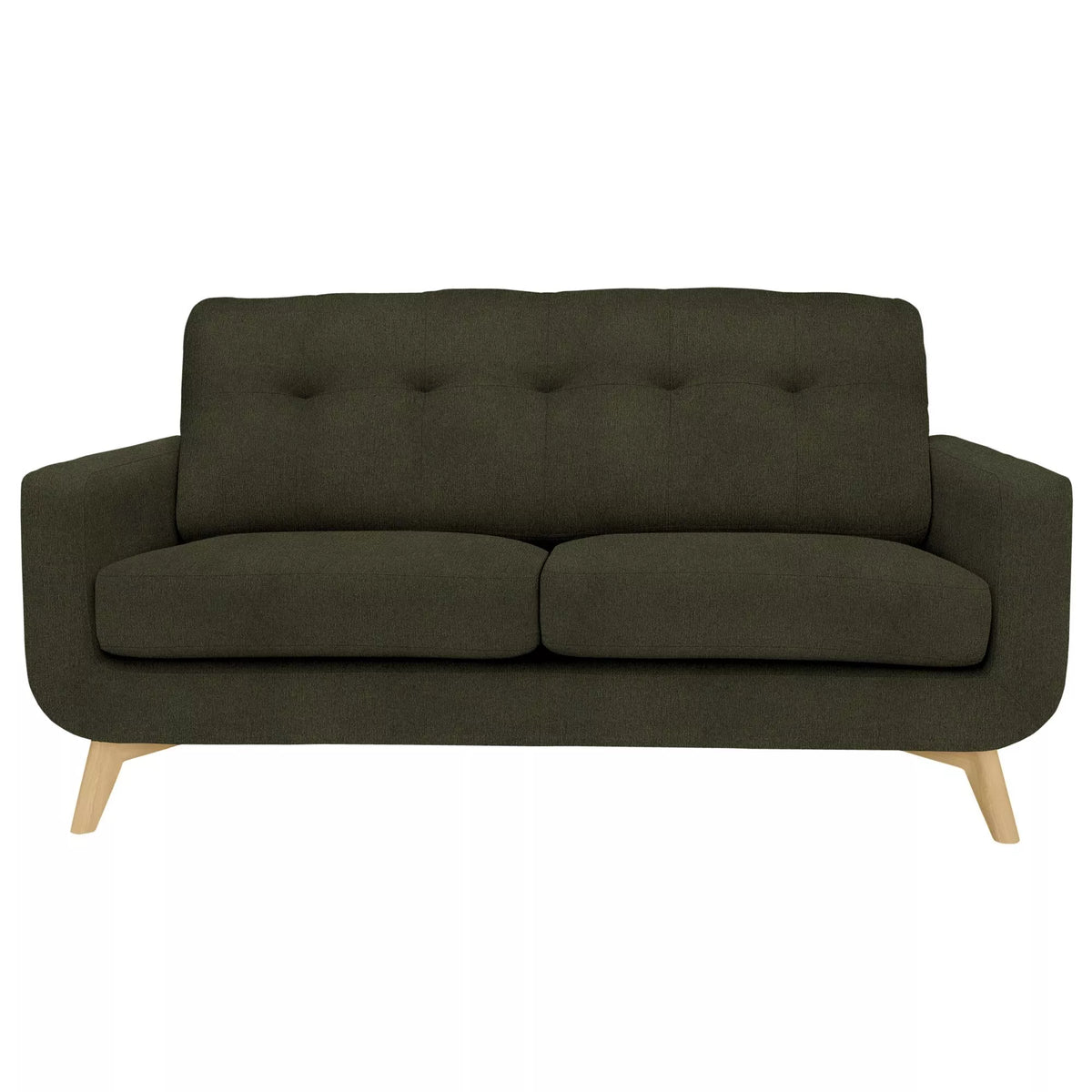 John Lewis Barbican Medium 2 Seater Sofa Plush Chenille Moss Green Easy Clean