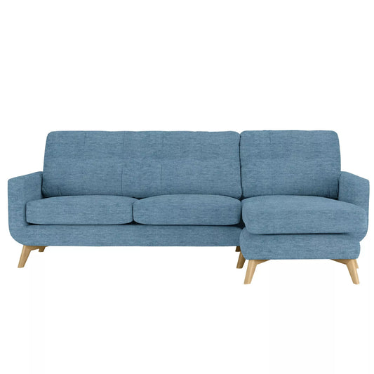 John Lewis Barbican 5+ Seater RHF Chaise End Sofa Aquaclean Titan Blue