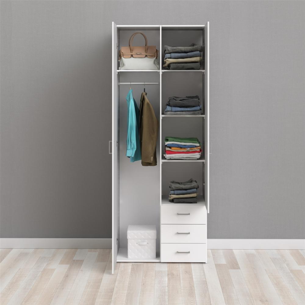 SPACE WARDROBE WITH 2 DOORS + 3 DRAWERS (200)