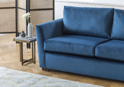 Brook & Wilde 2.5 Seater Sofa Bed in Orla Blue Velvet - Made in UK - Bespoke