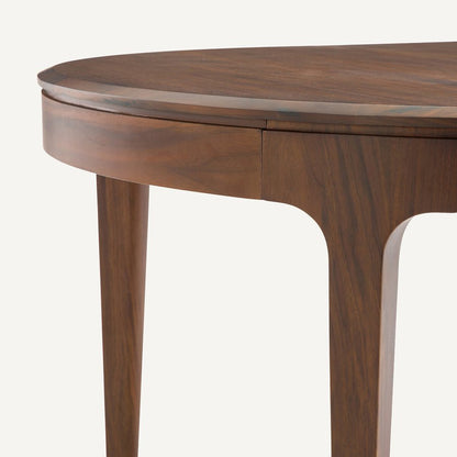 La Redoute AM.PM Sanara Walnut and Veneer Extendable Round Table 8 People