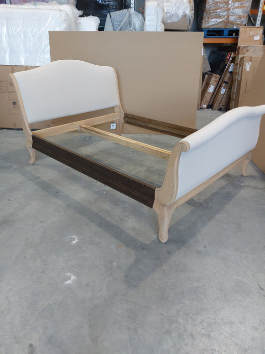 John Lewis Louis High End Sleigh Bed King 150cm Oak Two Tone Finish
