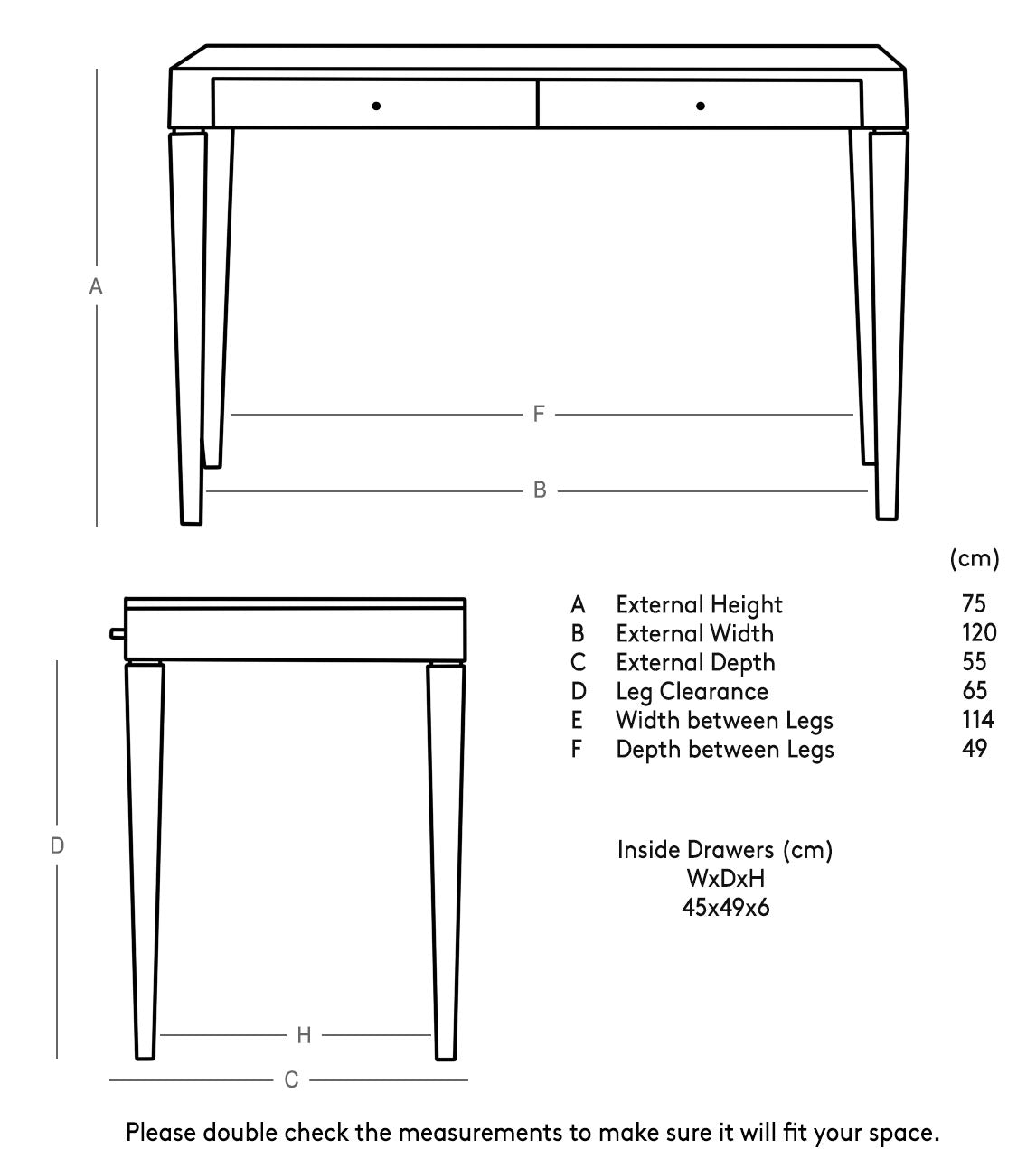 Swoon Bjorn Desk Dark Brown Acacia & Brass