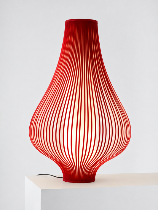 John Lewis & Partners Harmony Ribbon Large Table Lamp, Red