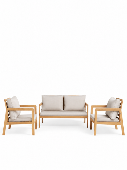 John Lewis ANYDAY Acacia Wood 4-Seater Garden Lounge Set, Natural