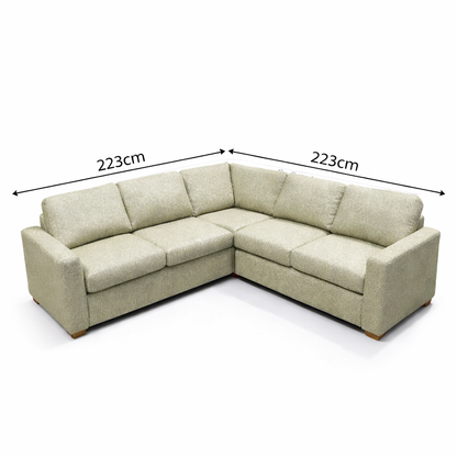 John Lewis Oliver Corner Sofa Light Leg Aquaclean Aston Green